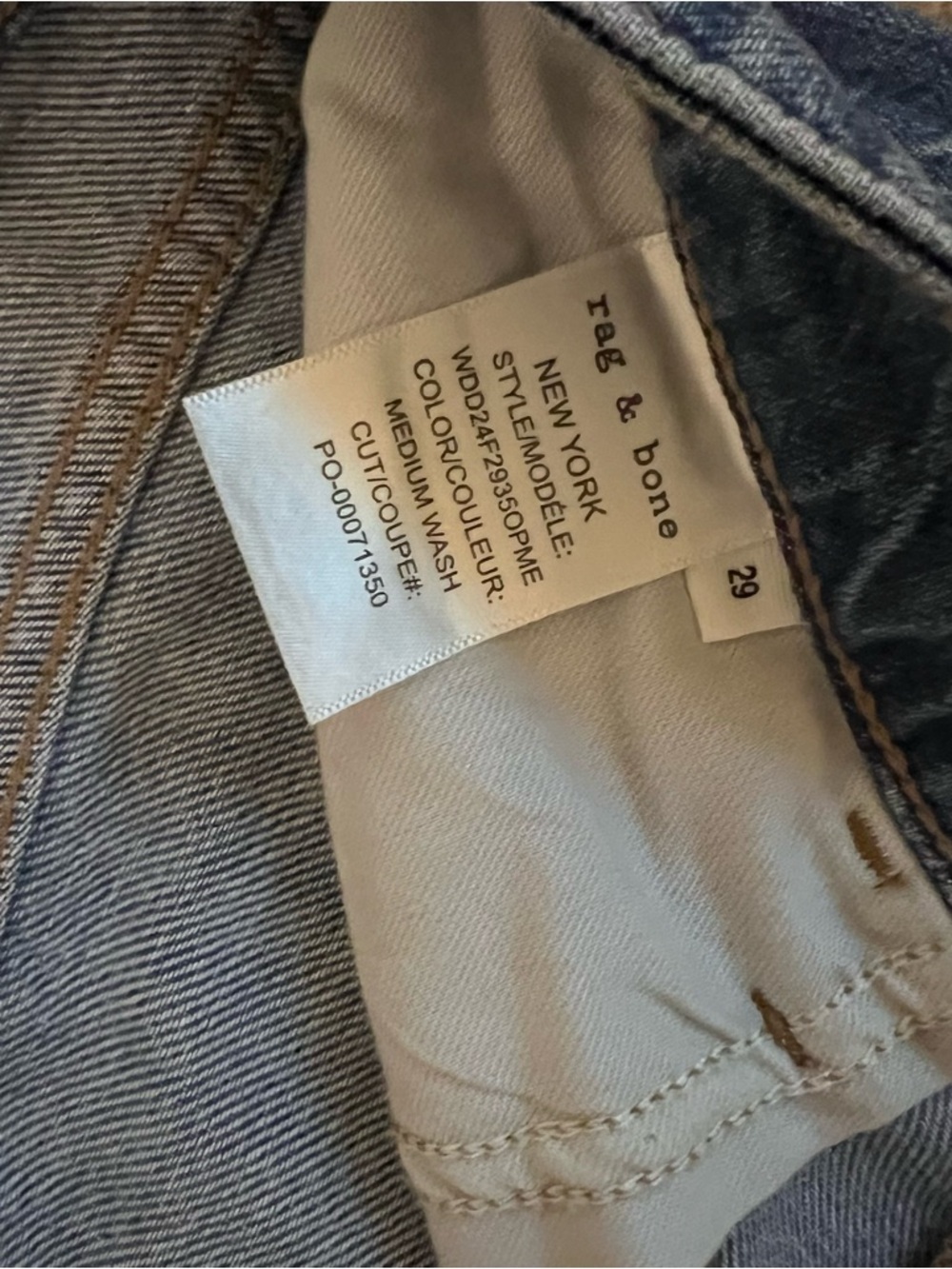 Rag & bone women’s Lori Mid-Rise Wide-Leg Jeans in a medium wash size 29 - Picture 6 of 6